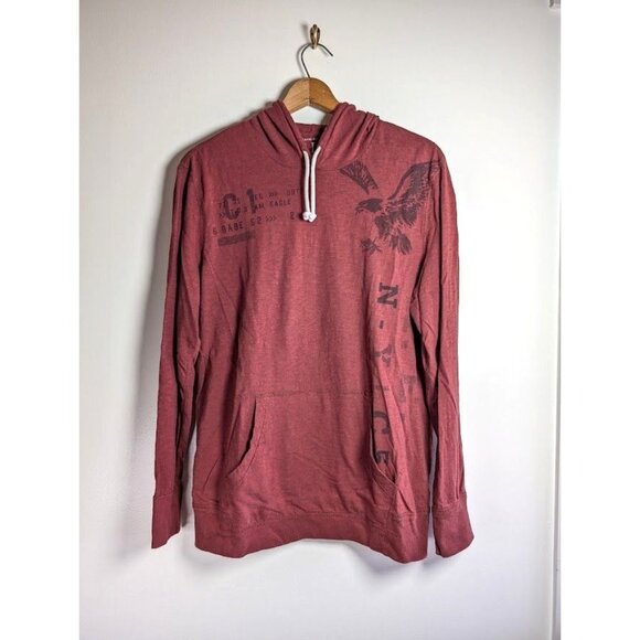 American Eagle Hoodie Men's Size XL Y2K Spellout Logo Lightweight Pinkman Skater - Picture 2 of 10